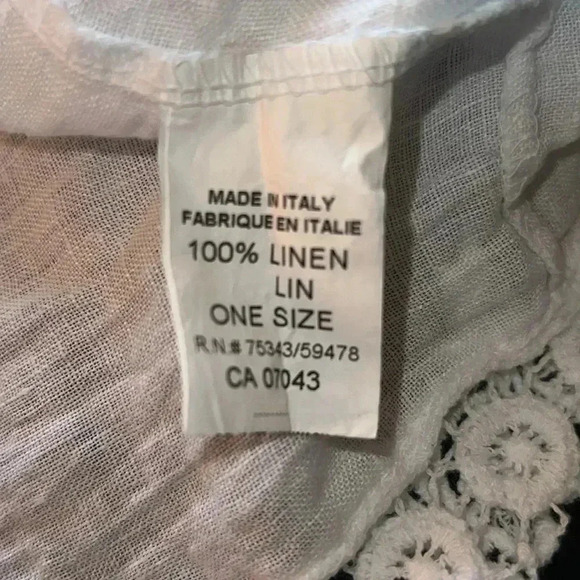 Bellambra Women’s Made in Italy 100% White 100% Linen Kimono Cover Up One Size - Picture 13 of 16